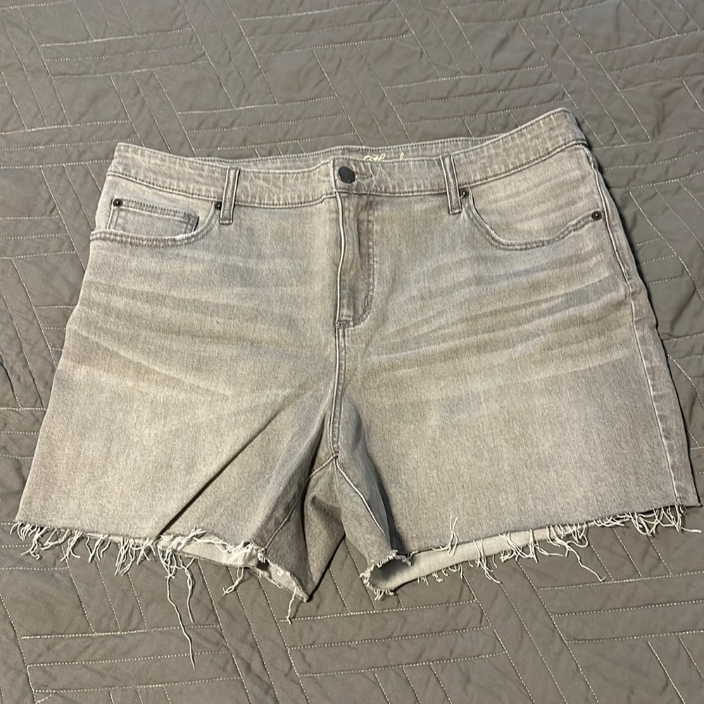 Grey Denim Cutoff Shorts